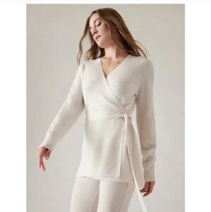 Elegant Cream Wrap Sweater